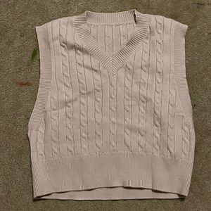 cream colored sweater vest